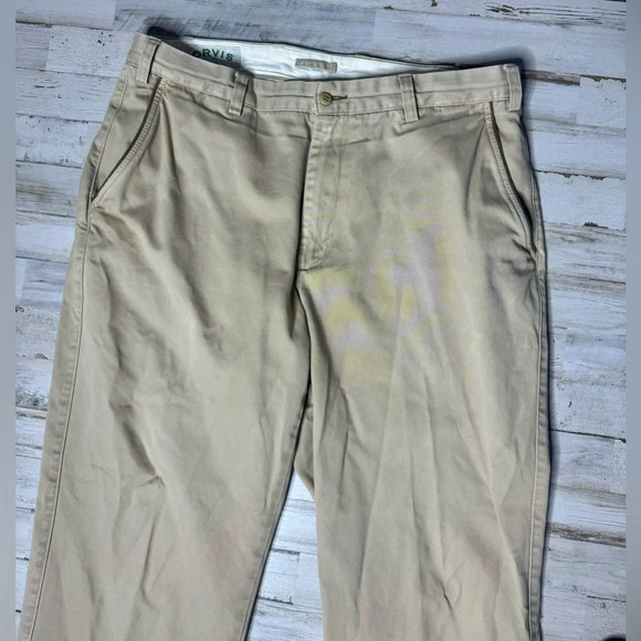 Orvis Pants Men's 36x29 Tan Trim Fit Cotton Dress Comfort - Picture 3 of 11